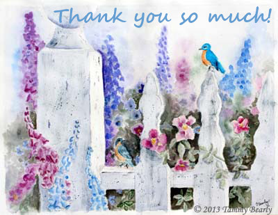 thank you watercolor ecards